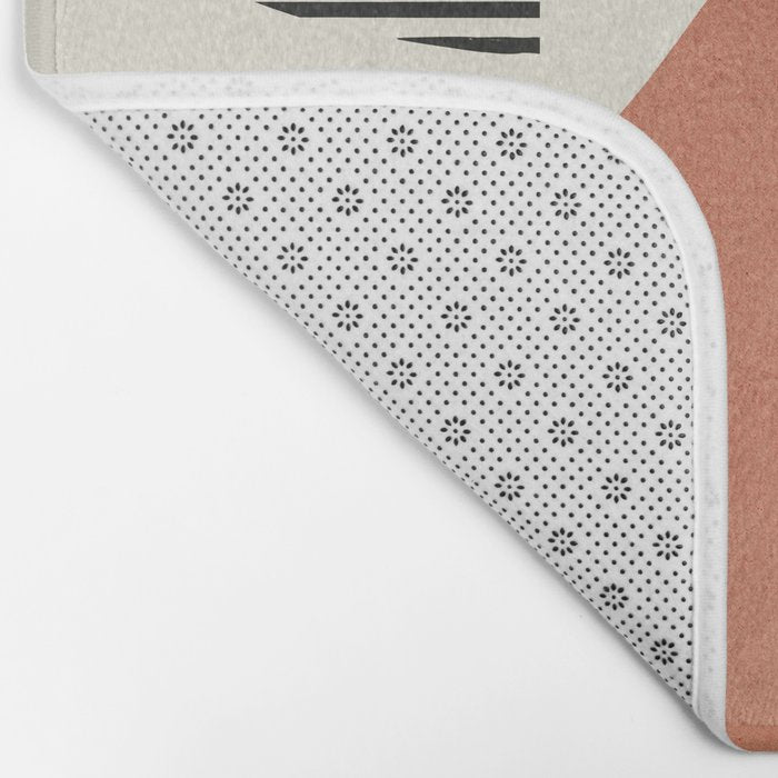 Abstract Lines Composition - Gold Orange Brown Bath Mat Gallery Image 2