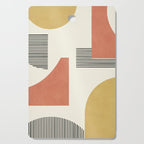 Abstract Lines Composition - Gold Orange Brown Cutting Board Gallery Image 1