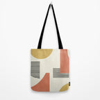 Abstract Lines Composition - Gold Orange Brown Tote Bag Gallery Image 2