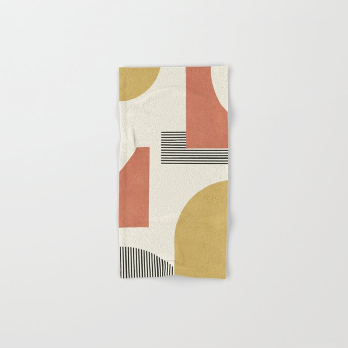 Abstract Lines Composition - Gold Orange Brown Bath Towel Gallery Image 1