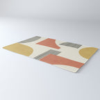 Abstract Lines Composition - Gold Orange Brown Rug Gallery Image 3