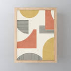 Abstract Lines Composition - Gold Orange Brown Mini Art Print Gallery Image 1