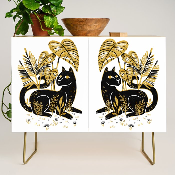 Gold & Black Panther Credenza Gallery Image 1