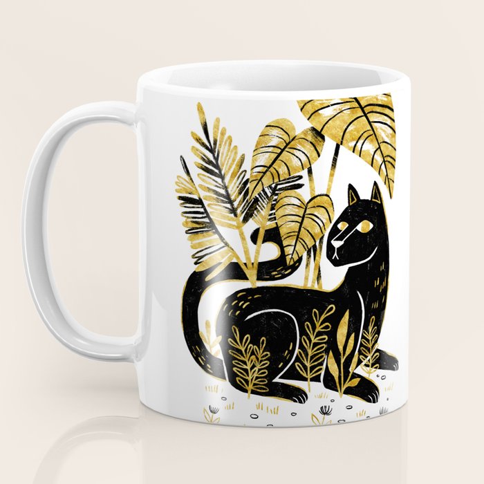 Gold & Black Panther Coffee Mug Gallery Image 3