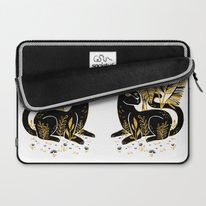 Gold & Black Panther Laptop Sleeve Gallery Image 2