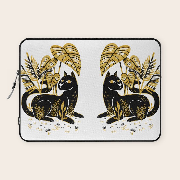 Gold & Black Panther Laptop Sleeve Gallery Image 1