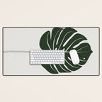 Split Philodendron Leaf Illustration Desk Mat Gallery Image 1