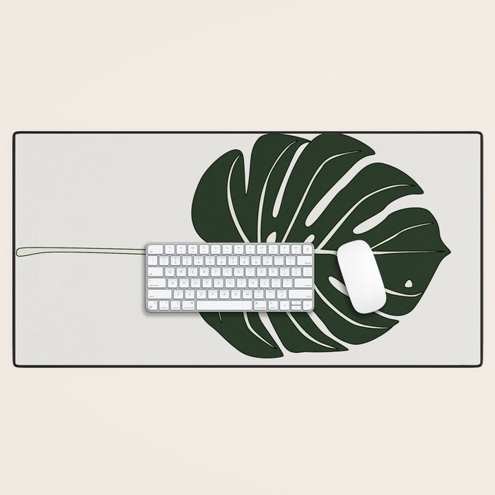Split Philodendron Leaf Illustration Desk Mat Gallery Image 1