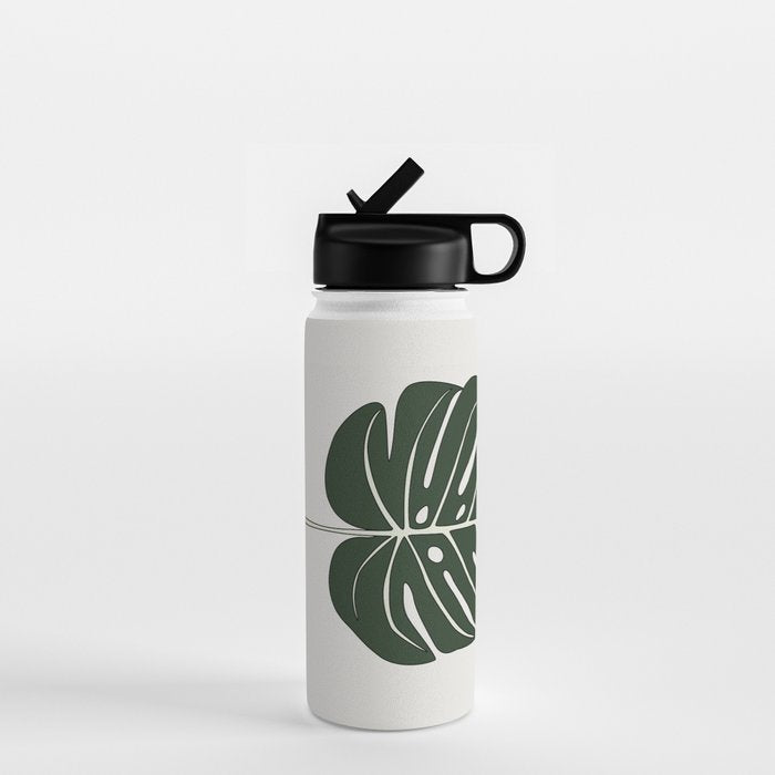 Split Philodendron Leaf Illustration Water Bottle Gallery Image 1