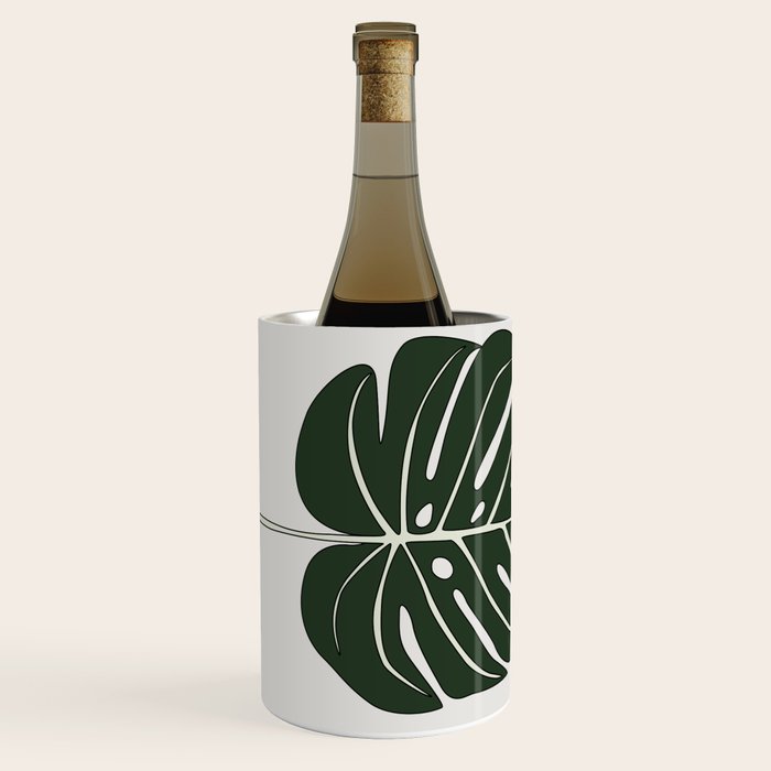 Split Philodendron Leaf Illustration Wine Chiller Gallery Image 1
