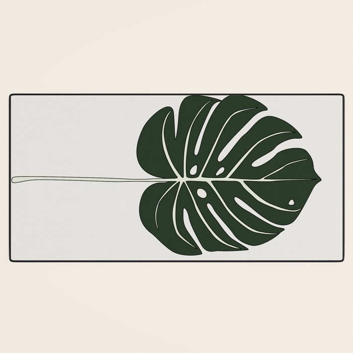 Split Philodendron Leaf Illustration Desk Mat Gallery Image 3