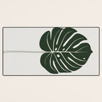 Split Philodendron Leaf Illustration Desk Mat Gallery Image 3