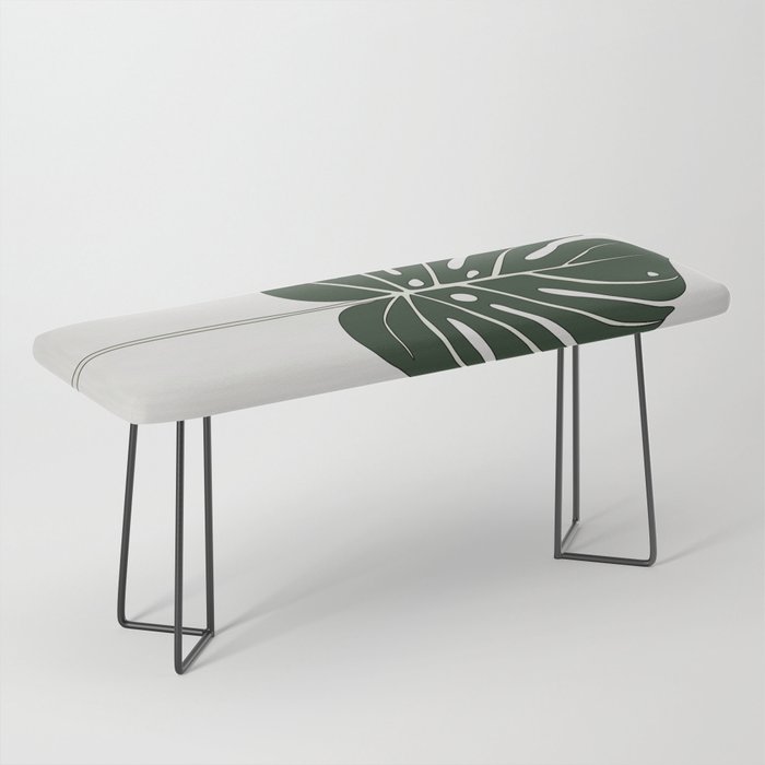 Split Philodendron Leaf Illustration Bench Gallery Image 1