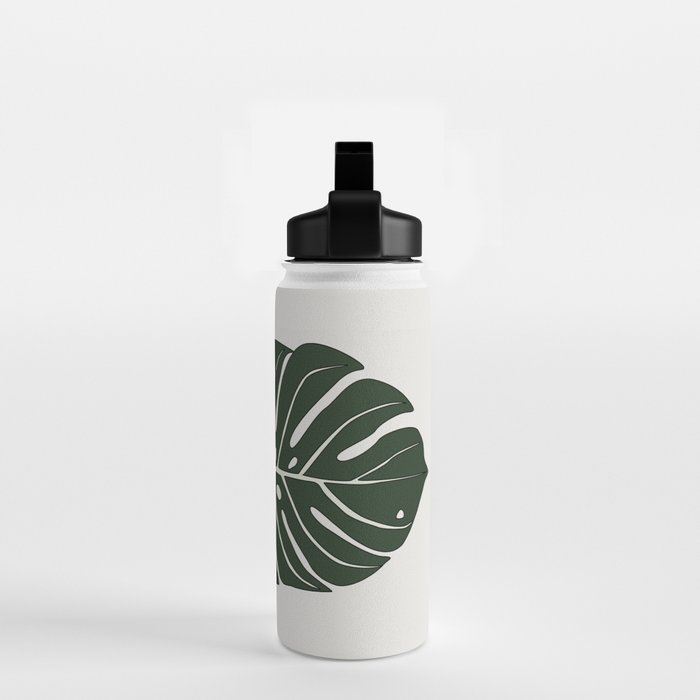 Split Philodendron Leaf Illustration Water Bottle Gallery Image 2