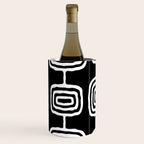 Mid Century Modern Atomic Rings Pattern 771 Black and White Wine Chiller Gallery Image 2