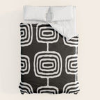 Mid Century Modern Atomic Rings Pattern 771 Black and White Comforter Gallery Image 6