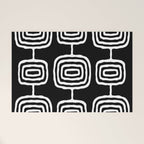 Mid Century Modern Atomic Rings Pattern 771 Black and White Welcome Mat Gallery Image 1