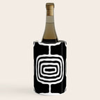 Mid Century Modern Atomic Rings Pattern 771 Black and White Wine Chiller Gallery Image 1