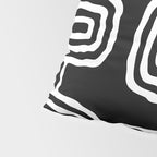 Mid Century Modern Atomic Rings Pattern 771 Black and White Pillow Sham Gallery Image 4