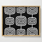 Mid Century Modern Atomic Rings Pattern 771 Black and White Serving Tray Gallery Image 1