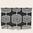 Mid Century Modern Atomic Rings Pattern 771 Black and White Wall Hanging Gallery Image 1