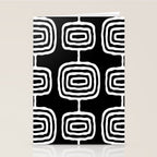 Mid Century Modern Atomic Rings Pattern 771 Black and White Stationery Card Gallery Image 2