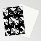 Mid Century Modern Atomic Rings Pattern 771 Black and White Stationery Card Gallery Image 2