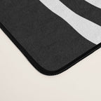 Mid Century Modern Atomic Rings Pattern 771 Black and White Desk Mat Gallery Image 4