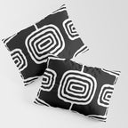 Mid Century Modern Atomic Rings Pattern 771 Black and White Pillow Sham Gallery Image 3