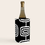 Mid Century Modern Atomic Rings Pattern 771 Black and White Wine Chiller Gallery Image 3