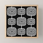 Mid Century Modern Atomic Rings Pattern 771 Black and White Mini Art Print Gallery Image 1