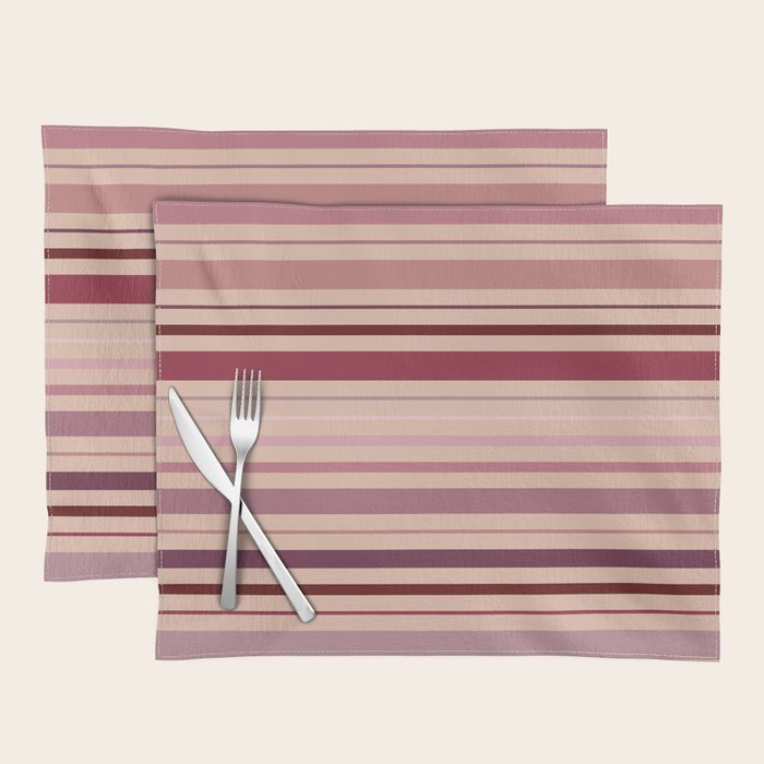 Dusty Rose And Blush Stripes Placemat Gallery Image 1