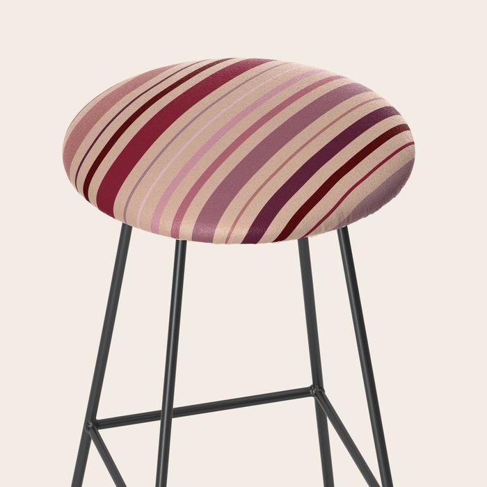 Dusty Rose And Blush Stripes Stool Gallery Image 2
