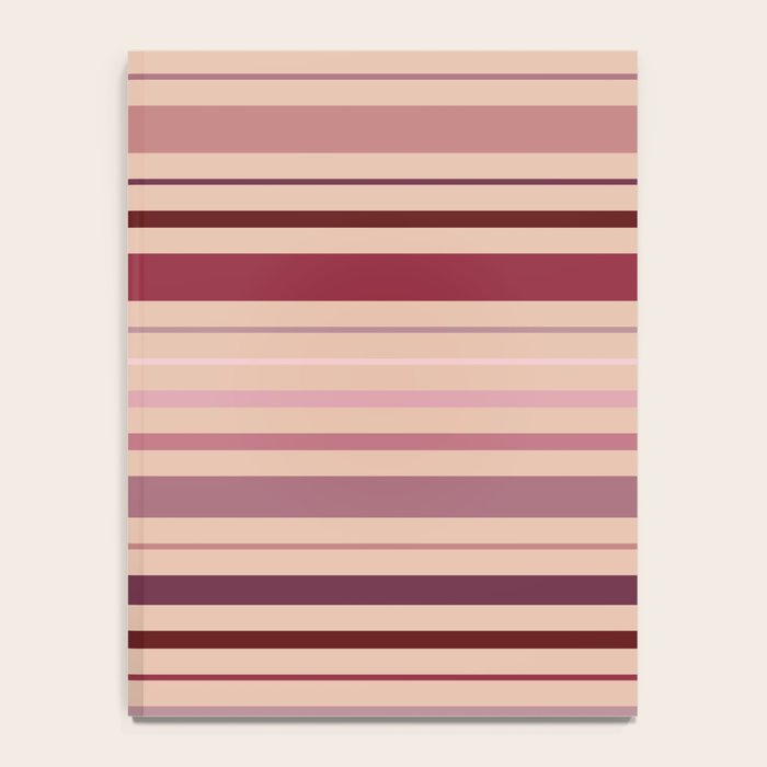 Dusty Rose And Blush Stripes Notebook Gallery Image 4