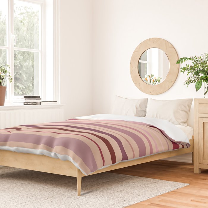 Dusty Rose And Blush Stripes Duvet Cover Gallery Image 2