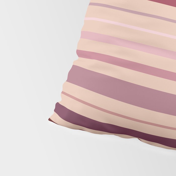 Dusty Rose And Blush Stripes Pillow Sham Gallery Image 4