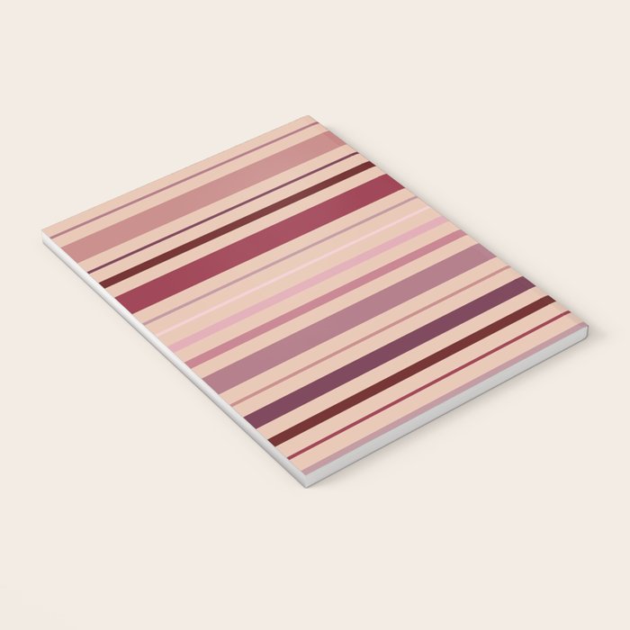 Dusty Rose And Blush Stripes Notebook Gallery Image 3