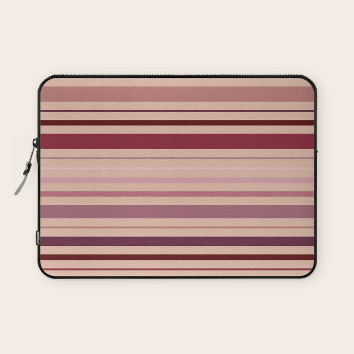 Dusty Rose And Blush Stripes Laptop Sleeve Gallery Image 1
