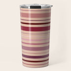 Dusty Rose And Blush Stripes Travel Mug Gallery Image 1