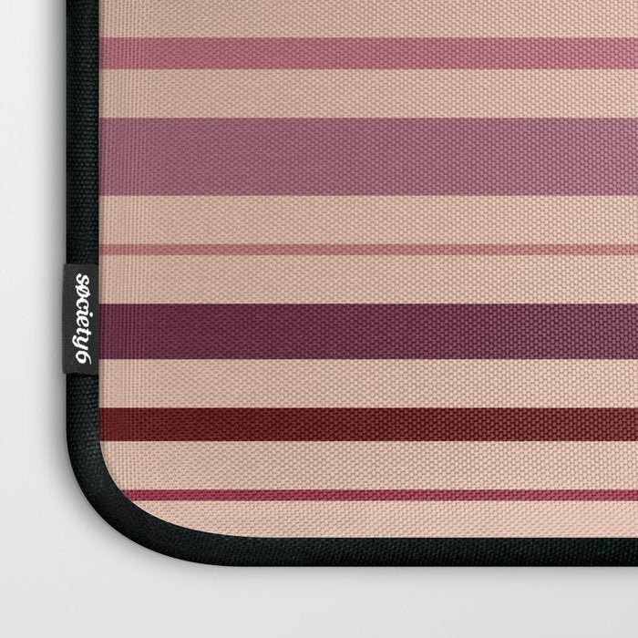 Dusty Rose And Blush Stripes Laptop Sleeve Gallery Image 3