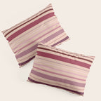 Dusty Rose And Blush Stripes Pillow Sham Gallery Image 3