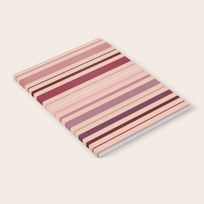 Dusty Rose And Blush Stripes Notebook Gallery Image 1