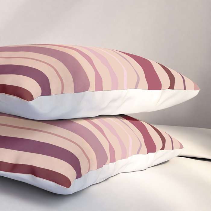 Dusty Rose And Blush Stripes Pillow Sham Gallery Image 3