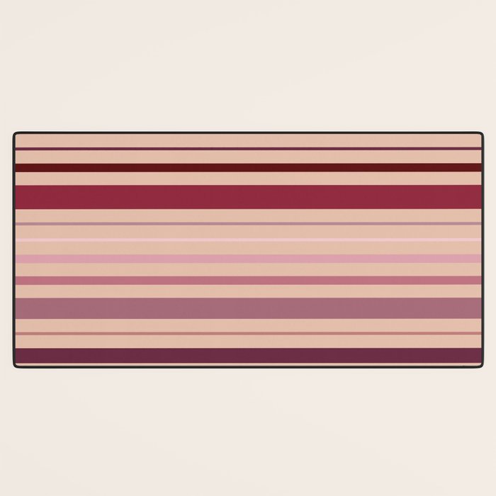 Dusty Rose And Blush Stripes Desk Mat Gallery Image 3
