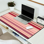 Dusty Rose And Blush Stripes Desk Mat Gallery Image 2