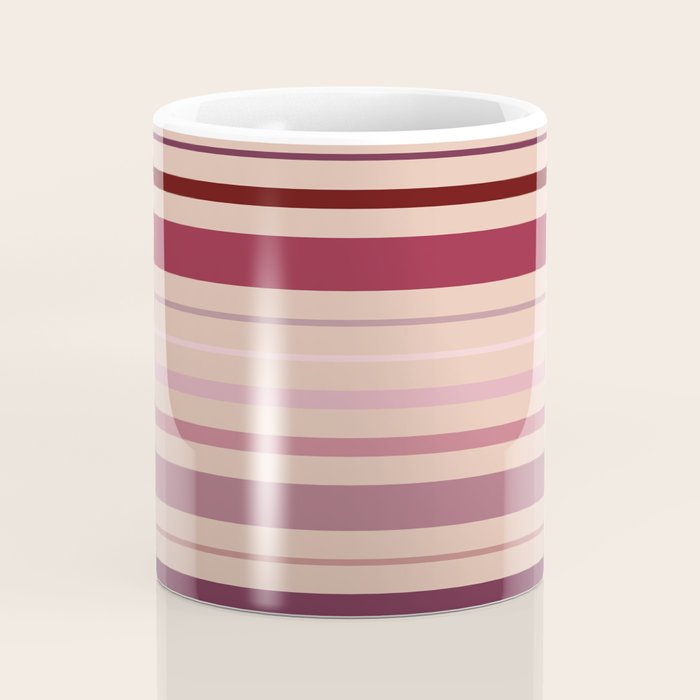 Dusty Rose And Blush Stripes Coffee Mug Gallery Image 4