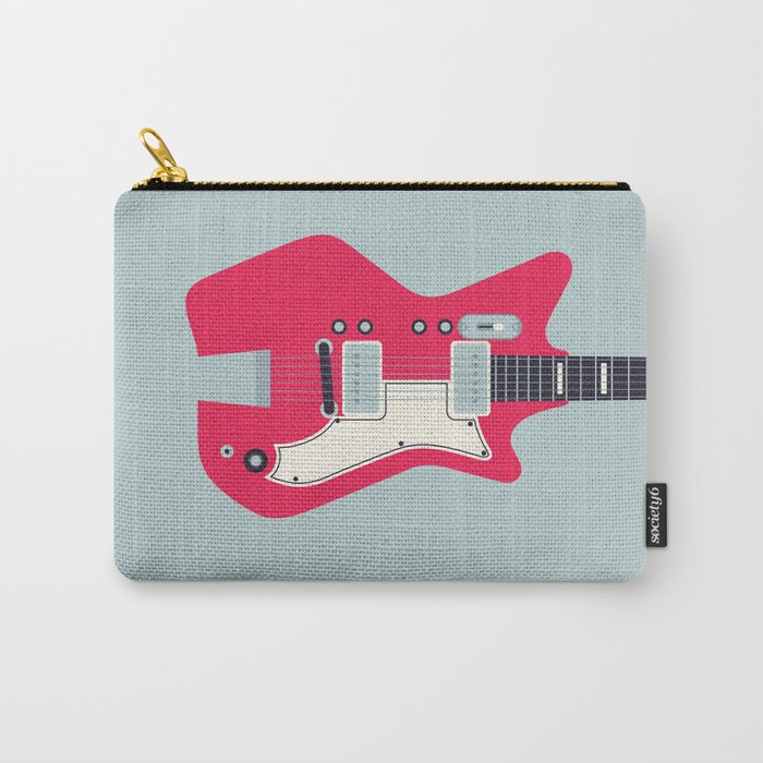 Retro 60s Surf Rock Electric Guitar - Slate Carry All Pouch Gallery Image 1