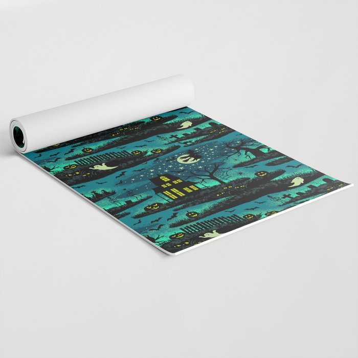 Halloween Night - Fox Fire Green Yoga Mat Gallery Image 2