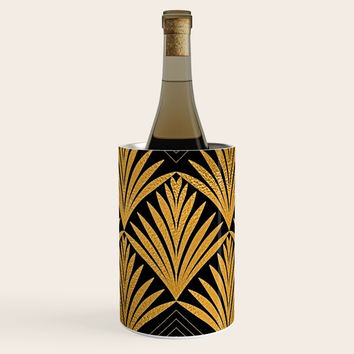 Art Deco Luxurious Gold and Ebony Black Elegant Design Wine Chiller Gallery Image 1