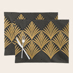 Art Deco Luxurious Gold and Ebony Black Elegant Design Placemat Gallery Image 1
